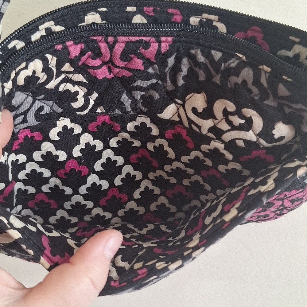 Vera Bradley Scroll Medallion Little Crossbody Bag Retired Pattern Black Purple - Picture 8 of 12